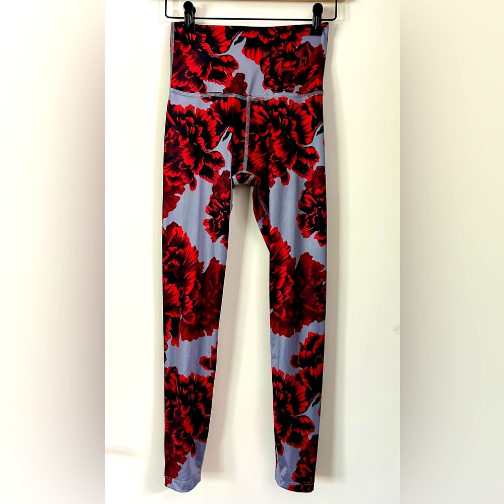 Beyond Yoga Red and Black Floral Leggings